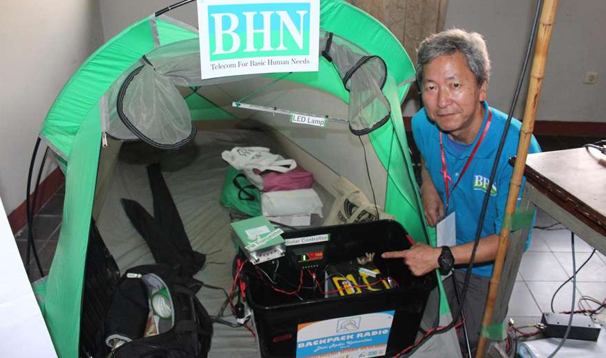 Back pack radio station brings relief broadcasts during emergencies